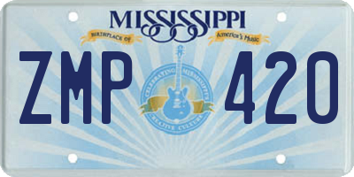 MS license plate ZMP420