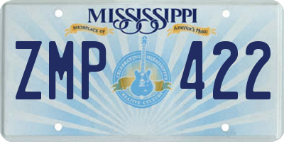 MS license plate ZMP422