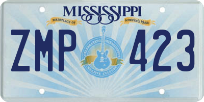 MS license plate ZMP423