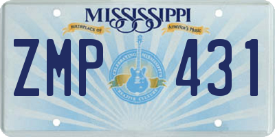 MS license plate ZMP431