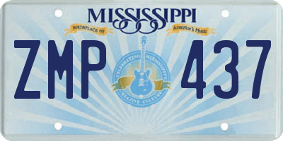 MS license plate ZMP437