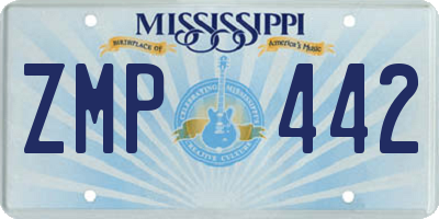 MS license plate ZMP442