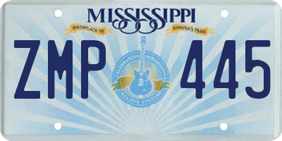 MS license plate ZMP445