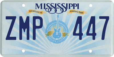 MS license plate ZMP447