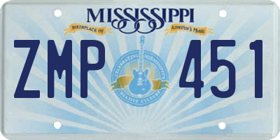 MS license plate ZMP451