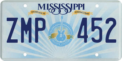 MS license plate ZMP452