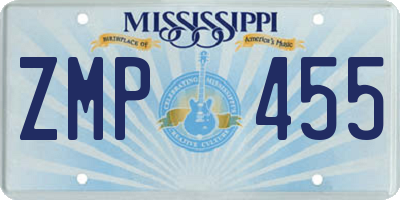 MS license plate ZMP455