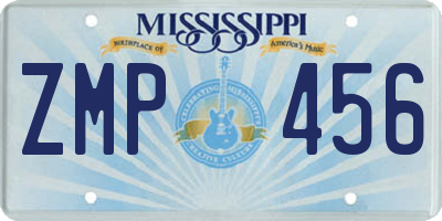 MS license plate ZMP456