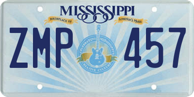 MS license plate ZMP457