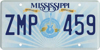 MS license plate ZMP459