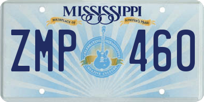 MS license plate ZMP460