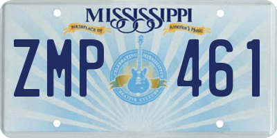 MS license plate ZMP461
