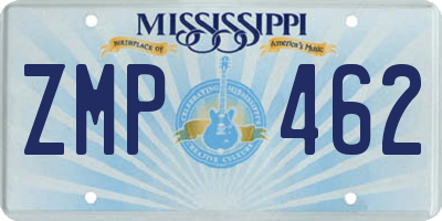 MS license plate ZMP462