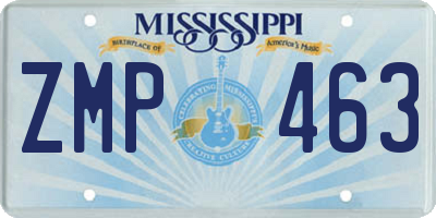 MS license plate ZMP463