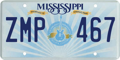 MS license plate ZMP467
