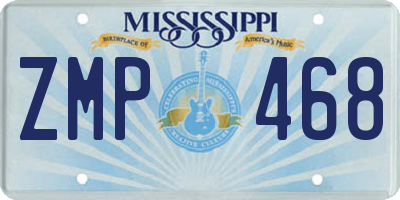 MS license plate ZMP468