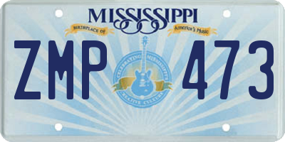 MS license plate ZMP473