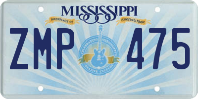 MS license plate ZMP475