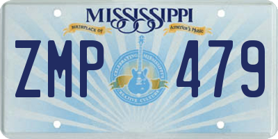 MS license plate ZMP479
