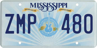 MS license plate ZMP480