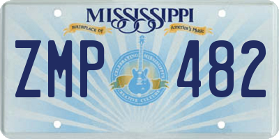 MS license plate ZMP482