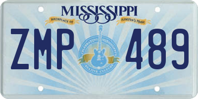 MS license plate ZMP489