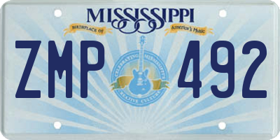 MS license plate ZMP492