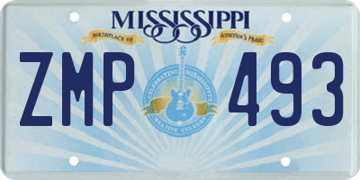MS license plate ZMP493
