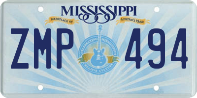 MS license plate ZMP494