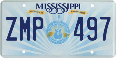MS license plate ZMP497