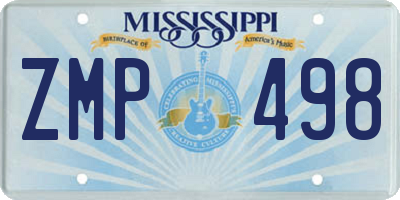 MS license plate ZMP498