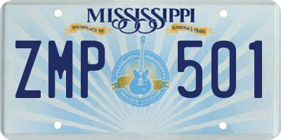 MS license plate ZMP501