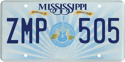 MS license plate ZMP505