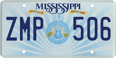 MS license plate ZMP506