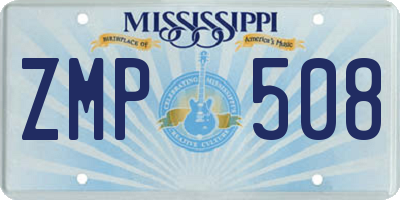 MS license plate ZMP508