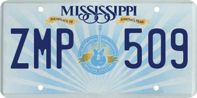 MS license plate ZMP509