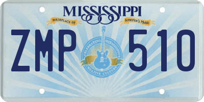 MS license plate ZMP510