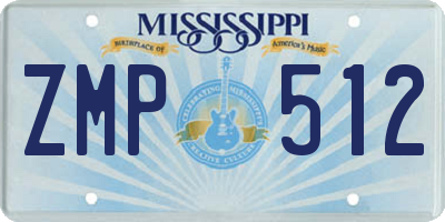 MS license plate ZMP512