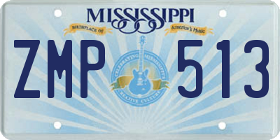 MS license plate ZMP513
