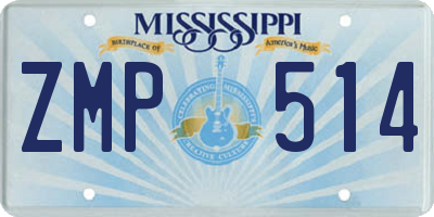 MS license plate ZMP514