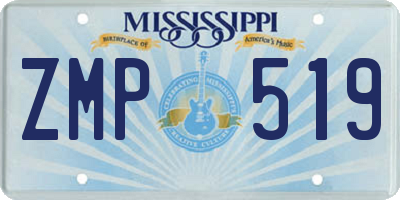 MS license plate ZMP519