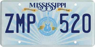 MS license plate ZMP520