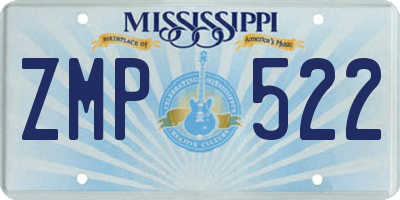 MS license plate ZMP522