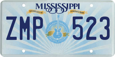 MS license plate ZMP523