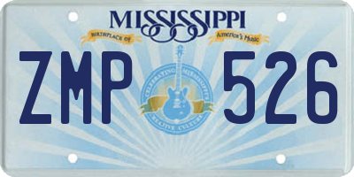 MS license plate ZMP526