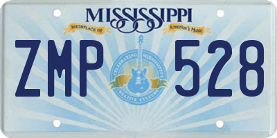 MS license plate ZMP528