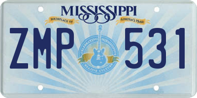 MS license plate ZMP531