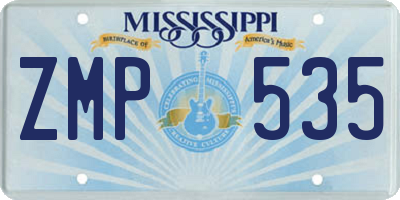 MS license plate ZMP535