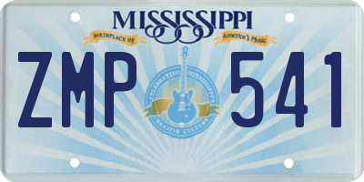 MS license plate ZMP541
