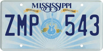 MS license plate ZMP543